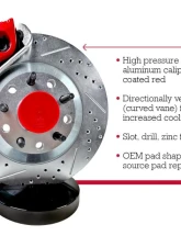Baer Brakes Classic Series 13" Brake System for 1979-1993 Ford Mustang Fox, Red Calipers                                     - 4261571R - Image 3