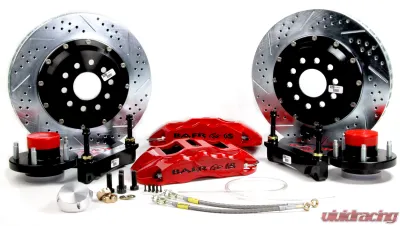Baer Brake Systems Baer Brakes 14" Extreme+ Front Brake Kit, Fire Red, SDZ, Std. Studs Front - 4301391FR