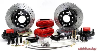 Baer Brake Systems Baer Brakes 11" SS4+ Front Brake Kit, Fire Red, SDZ, Std. Studs Front - 4301432FR