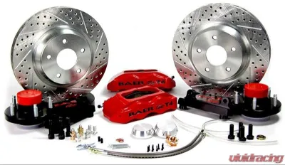 Baer Brake Systems Baer Brakes 13" Track4 Front Brake Kit, Fire Red, SDZ, Std. Studs Front - 4301512FR