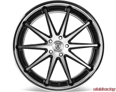 Rohana RFC10 Wheel 19x8.5 5x112 35mm Machine Black/Chrome Lip - RFC1019855112MA35