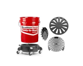 WeatherTech Ready To Wash System Rolling Dolly Bucket w/Vented Lid Seat Grit Grate Mitt Saver
