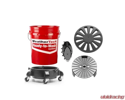 WeatherTech Ready To Wash System Rolling Dolly Bucket w/Vented Lid Seat Grit Grate Mitt Saver - 8ARTW1