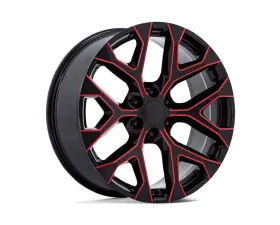 OE Creations PR177 Wheel 22x9 6x139.7 24mm Gloss Black Red Milled