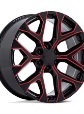 OE Creations PR177 Wheel 22x9 6x139.7 24mm Gloss Black Red Milled                                     - 177MR-2295824 - Image 3