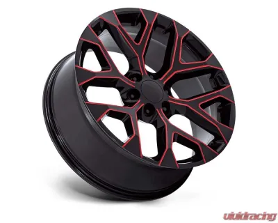 OE Creations PR177 Wheel 20x9 6x139.7 24mm Gloss Black Red Milled - 177MR-295824