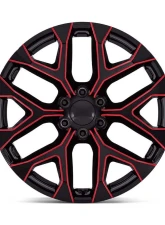 OE Creations PR177 Wheel 20x9 6x139.7 24mm Gloss Black Red Milled                                     - 177MR-295824 - Image 3
