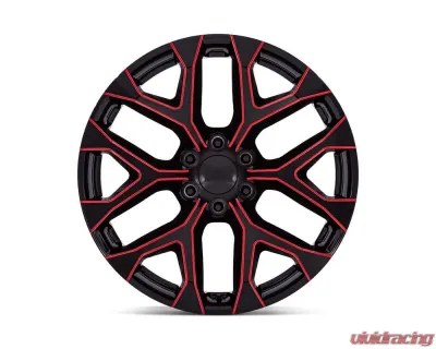 OE Creations PR177 Wheel 20x9 6x139.7 24mm Gloss Black Red Milled - 177MR-295824