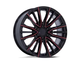 Performance Replicas PR223 Wheel 24x10 6x139.7 28mm Gloss Black Milled Red