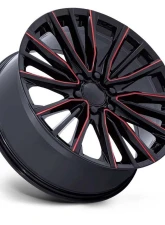 Performance Replicas PR223 Wheel 24x10 6x139.7 28mm Gloss Black Milled Red                                     - PR223BQ24106128 - Image 2