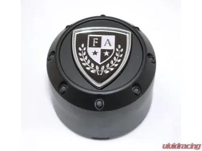 Fairway Alloys Flat Matte Black Pop-In Style Crest Cap - FA-9908