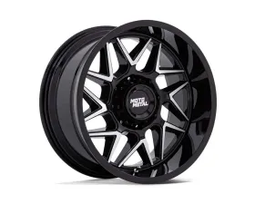 Moto Metal MO812 Turbine Wheel 20x10 5x127 -18mm Gloss Black w/Machined Face