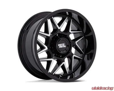 Moto Metal MO812 Turbine Wheel 20x10 5x127 -18mm Gloss Black w/Machined Face - MO812BD20105018N