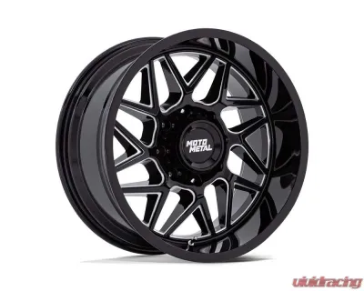 Moto Metal MO812 Turbine Wheel 20x9 5x127 20mm Gloss Black Milled - MO812BE20905020