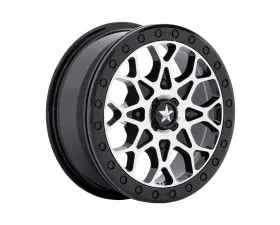 MSA Offroad Wheels M48 Portal Beadlock Wheel 15x6 4x110 38mm Gloss Black Machined W Gb Ring