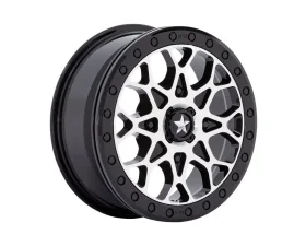 MSA Offroad Wheels M48 Portal Beadlock Wheel 15x6 4x156 38mm Gloss Black Machined W Gb Ring