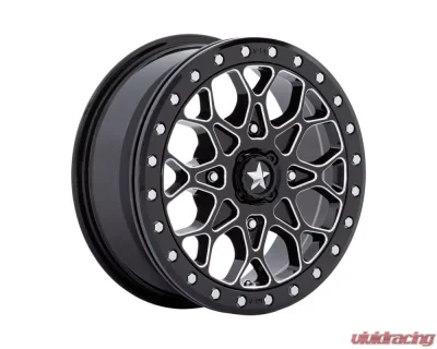 MSA Offroad Wheels M48 Portal Beadlock Wheel 15x6 4x156 38mm Gloss Black Milled w/Gb Ring - MA048BE15604438