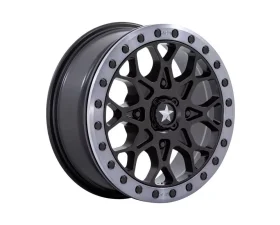 MSA Offroad Wheels M48 Portal Beadlock Wheel 15x6 4x137 38mm Satin Black w/Gray Tint Ring