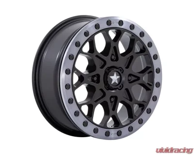 MSA Offroad Wheels M48 Portal Beadlock Wheel 15x6 4x137 38mm Satin Black w/Gray Tint Ring - MA048MT15604038