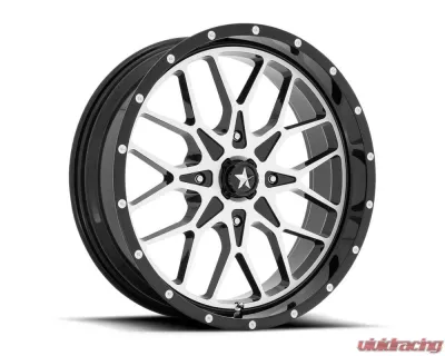 MSA Offroad Wheels M45 Portal Wheel 14x7 4x110 10mm Gloss Black Machined - M45-04710
