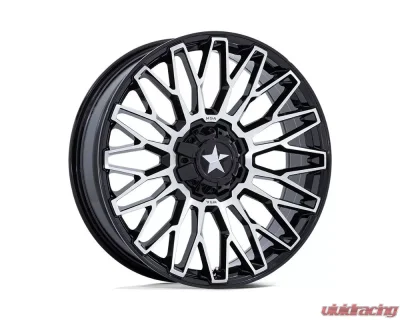 MSA Offroad M50 Clubber Wheel 14x7 4x137/4x156 10mm Gloss Black Machined - MA050BD14704A10