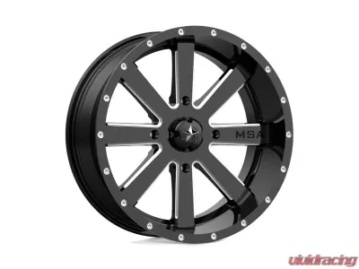 MSA Offroad M34 Flash Wheel 24x7 4x156 0mm Gloss Black Milled - MA-34024756M