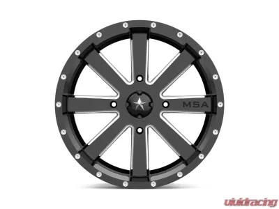 MSA Offroad M34 Flash Wheel 24x7 4x156 0mm Gloss Black Milled - MA-34024756M
