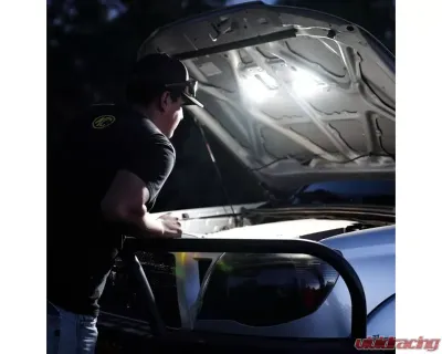 KC Hilites Cyclone V2 LED 5W Flood Beam 2-Light Under Hood Lighting System for Universal Fit - 355