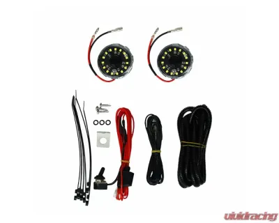 KC Hilites Cyclone V2 LED 5W Flood Beam 2-Light Under Hood Lighting System for Universal Fit - 355