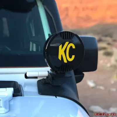KC Hilites 6-Inch SlimLite LED Light Shield Hard Cover Black for Off-Road Vehicles - 5109