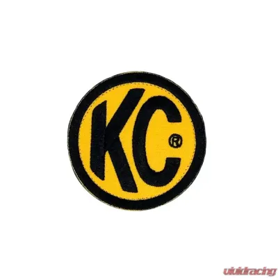 KC HiLites 2.5" Round KC Logo Patch - Durable Fabric, Black and White Design - 7003