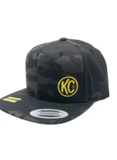 KC Hilites Black Logo Flat Bill Snapback Trucker Hat - Adjustable Fit, Black Color                                     - 70212 - Image 2