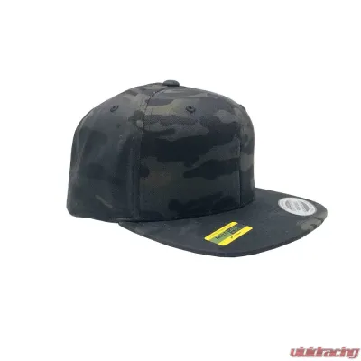 KC Hilites Black Logo Flat Bill Snapback Trucker Hat - Adjustable Fit, Black Color - 70212