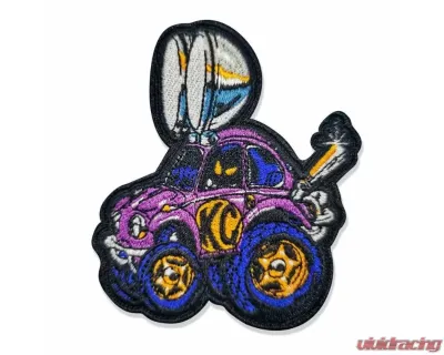 KC Hilites Baja Bug Retro Patch - 7014, Embroidered Fabric, 4" Size, Classic Design - 7014