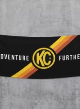 KC Hilites 36"x72" KC Banner - Adventure Further - Black with Yellow Logo                                     - 99021 - Image 2