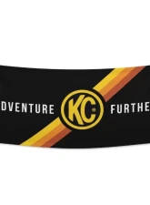 KC Hilites 36"x72" KC Banner - Adventure Further - Black with Yellow Logo                                     - 99021 - Image 2