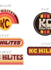 KC Hilites Reimagined Retro KC Logos Sticker Pack - 9949 - Vinyl, Multi-Color, 4-Pack                                     - 9949 - Image 3