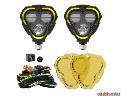 KC Hilites Flex Era 3 Dual Mode SAE Fog Lights 2-Light Master Kit for Jeep, Toyota, Subaru - 284