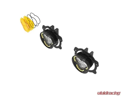 KC Hilites 3 Dual Mode Flex Era SAE Fog Lights 2-Light Master Kit for Jeep JK JL JT Plastic Bumper - 97146