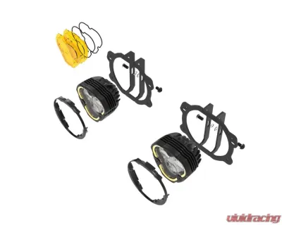 KC Hilites 3 Dual Mode Flex Era SAE Fog Lights 2-Light Master Kit for Jeep JK JL JT Plastic Bumper - 97146