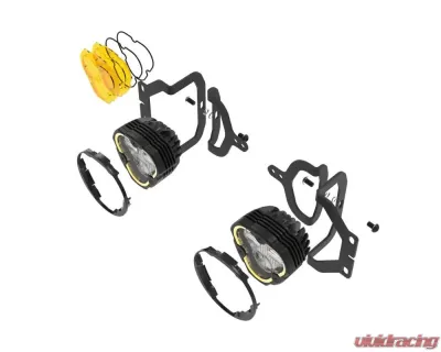 KC Hilites 3 Dual Mode Flex Era SAE Fog Lights 2-Light Master Kit for Jeep JL JT Sport Bumpers - 97148
