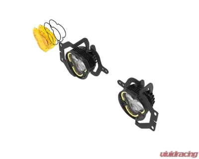 KC Hilites 3 Dual Mode Flex Era SAE Fog Lights 2-Light Master Kit for Jeep JL JT Sport Bumpers - 97148