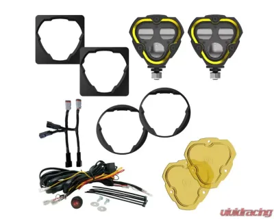 KC Hilites 3 Dual Mode Flex Era SAE Fog Lights 2-Light Master Kit for Toyota Bumper - 97155