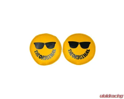 KC Hilites Retro 6" Vinyl Cover Yellow with "THE ORIGINAL" Smiley Sunglasses - 5205