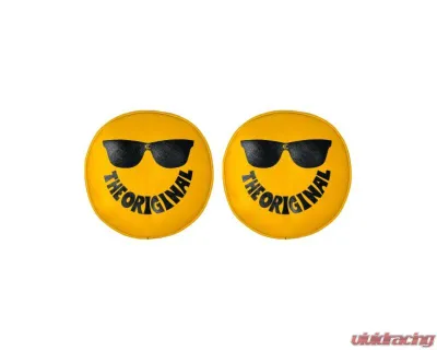 KC Hilites Retro 8" Vinyl Cover Yellow with "THE ORIGINAL" Smiley Sunglasses - 5805