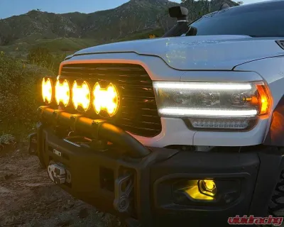 KC HiLites SlimLite 8 Inch LED Selective Yellow Light Shield SAE Driving Light 5210 - 5210