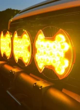 KC HiLites SlimLite 8 Inch LED Selective Yellow Light Shield SAE Driving Light 5210                                     - 5210 - Image 10