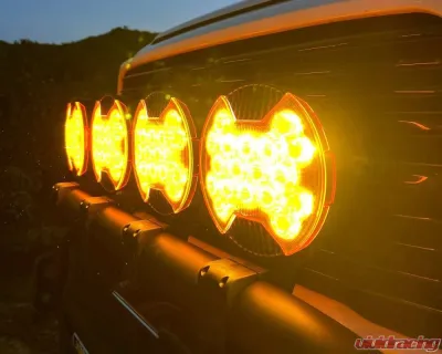 KC HiLites SlimLite 8 Inch LED Selective Yellow Light Shield SAE Driving Light 5210 - 5210