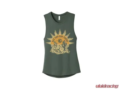 KC Hilites Women's Desert Nomad Tank Top, Size Medium, 100% Cotton, Olive Green - 70678