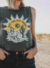 KC Hilites Women's Desert Nomad Tank Top, Size Medium, 100% Cotton, Olive Green                                     - 70678 - Image 2